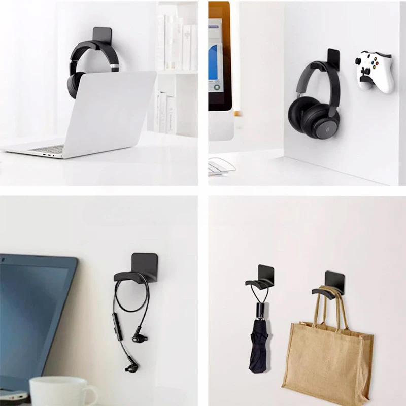 4Pcs Black Adhesive Headphone  - Headphone Stand Desk บทวิจารณ์และราคา