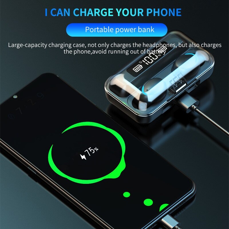 F9 Wireless Headphone TWS Blue - Wireless Earbuds Tws บทวิจารณ์และราคา
