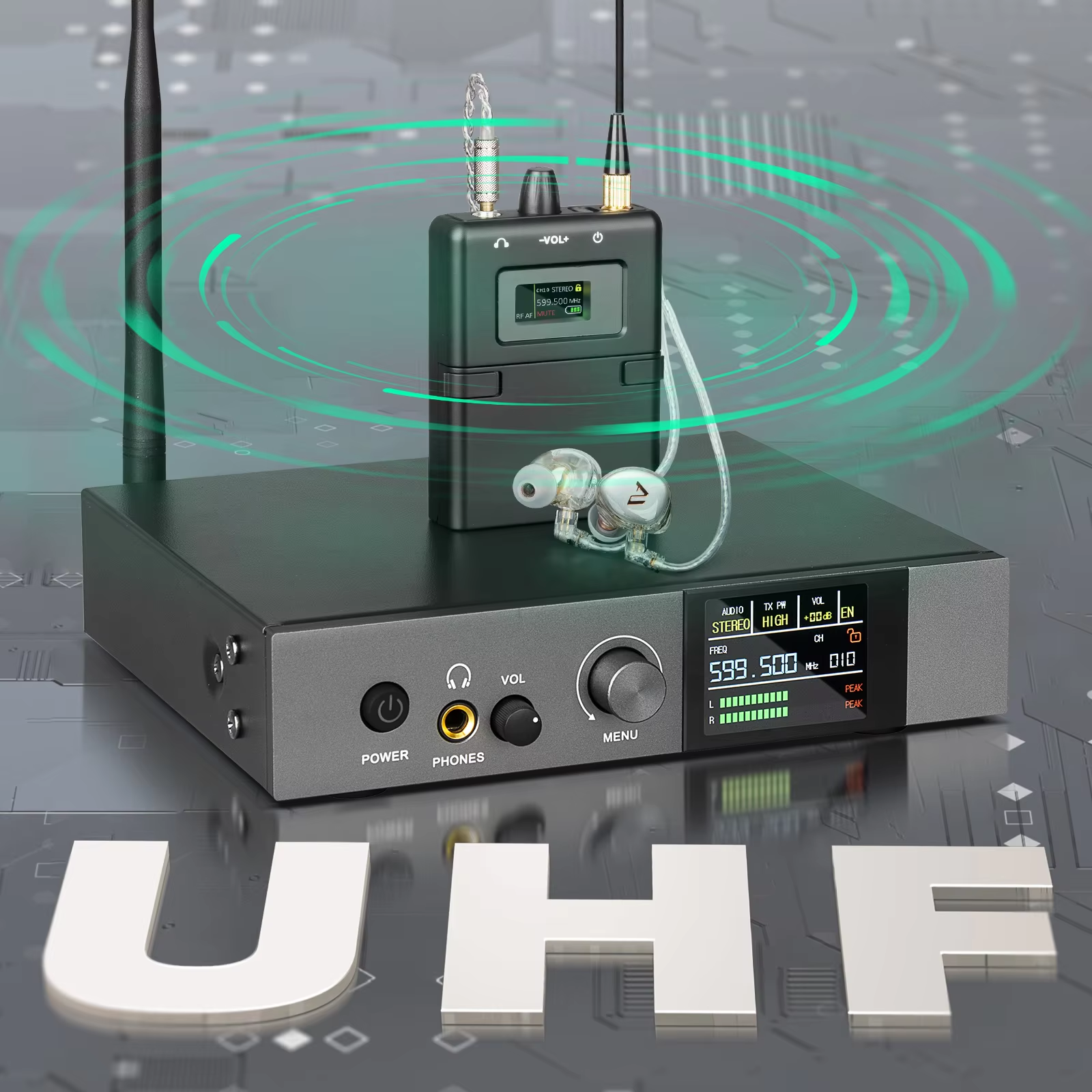 590-599mhz stereo IEM UHF Stag - In Ear Monitor Iem บทวิจารณ์และราคา