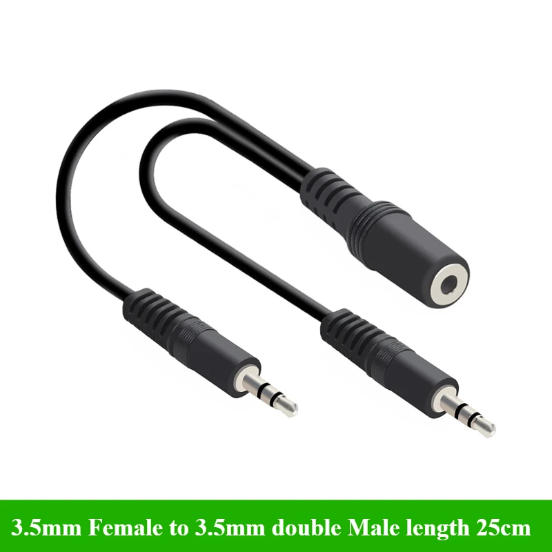 2/5Pcs/lot 3.5mm 1 to 2 Audio  - Earphone Splitter Jack บทวิจารณ์และราคา