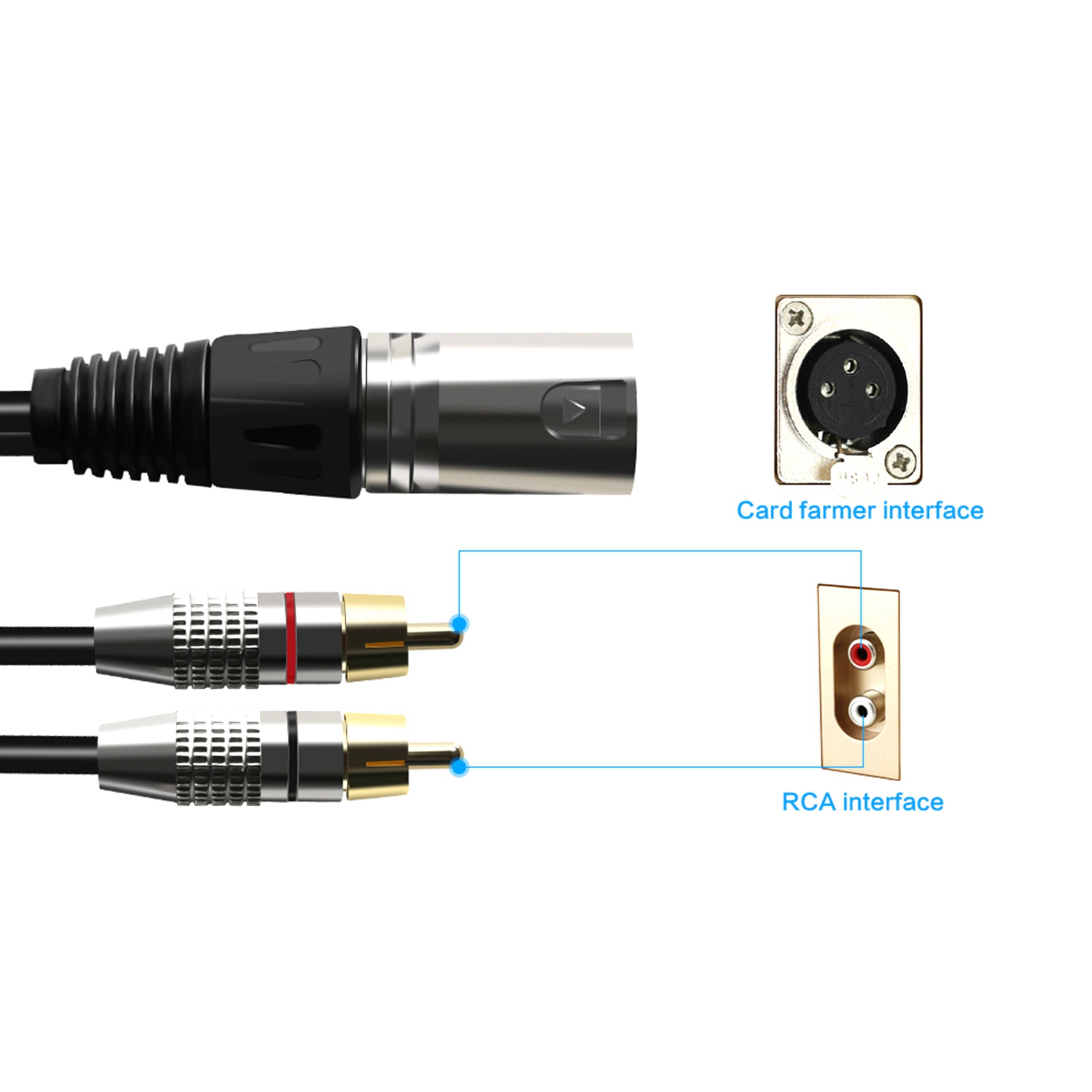 1 XLR Male to 2 RCA Male Plug  - Audio Splitter Y บทวิจารณ์และราคา