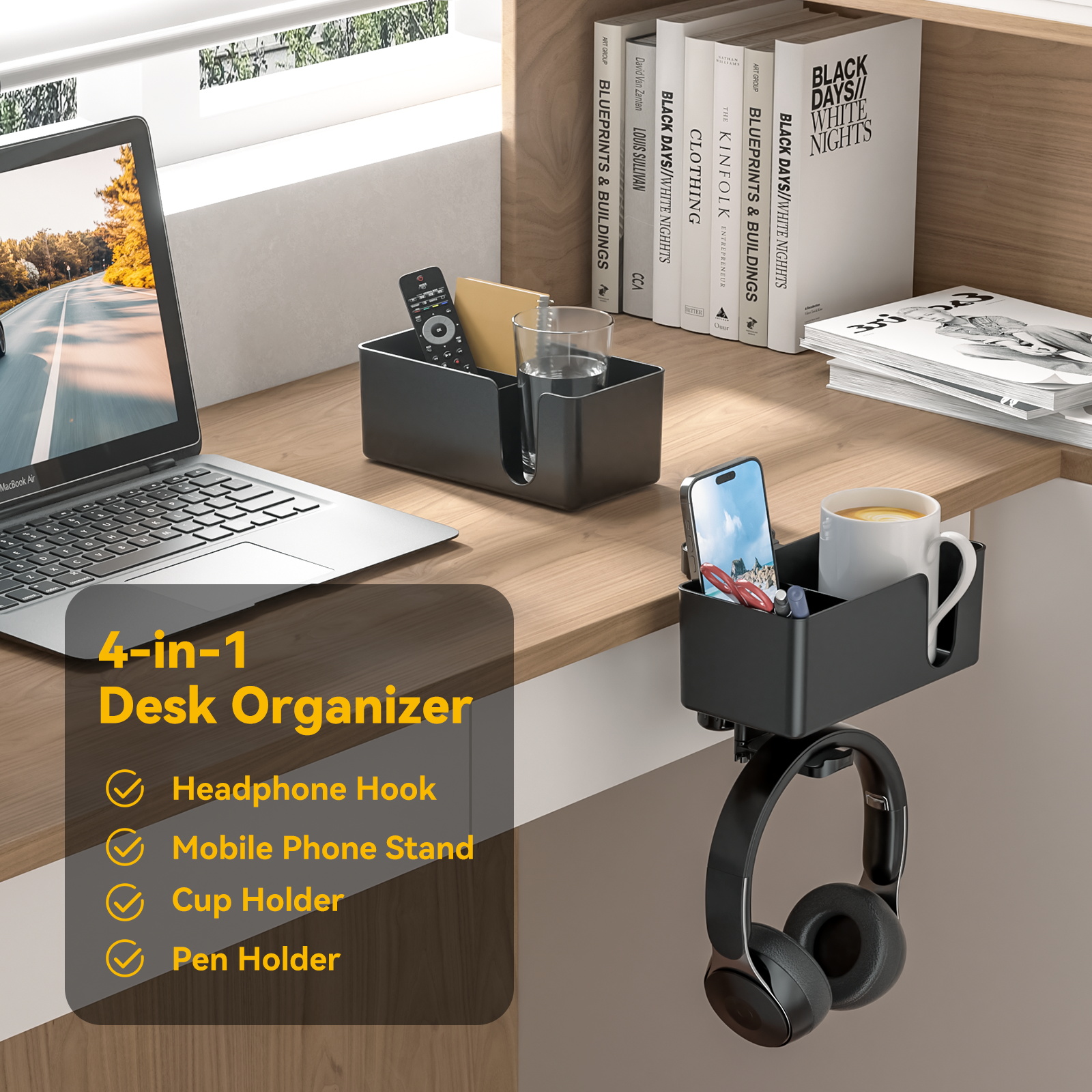 4 in 1 Desk Headphone Hanger C - Headphone Stand Desk บทวิจารณ์และราคา