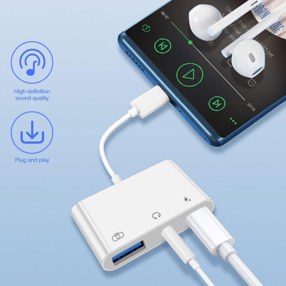 3 in 1 Type C to 3.5mm Jack Ea - Earphone Splitter Jack บทวิจารณ์และราคา