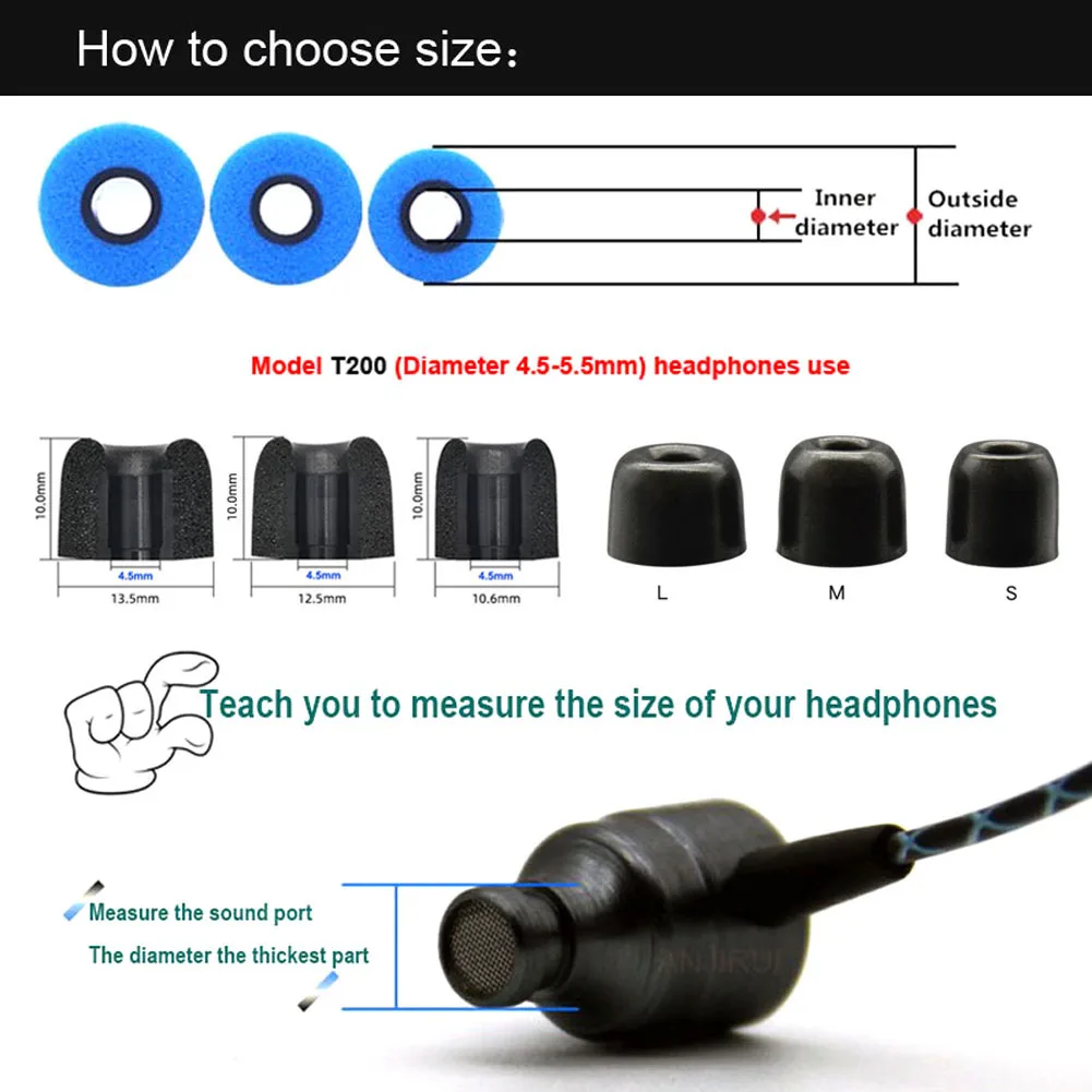 12Pair ANJIRUI Memory Foam Ear - Earphone Foam Tip บทวิจารณ์และราคา