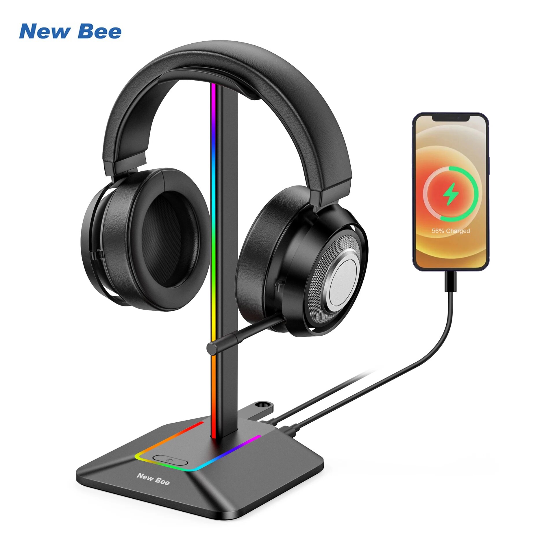 New Bee Z8 RGB Headphones Stan - Headphone Stand Desk บทวิจารณ์และราคา