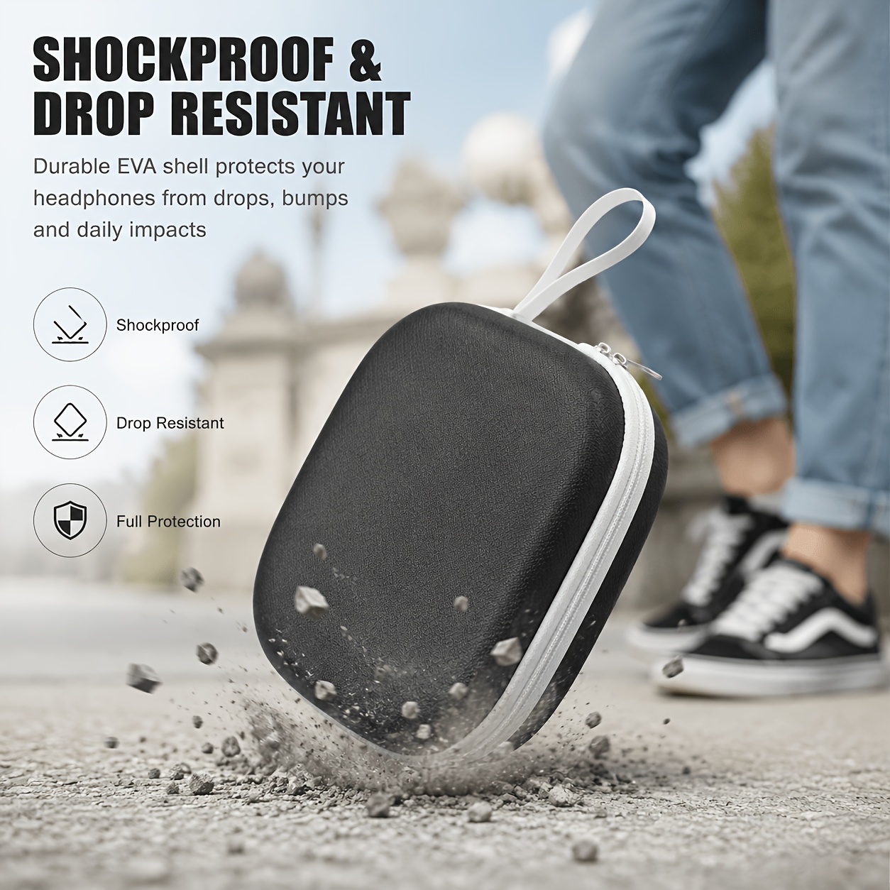 Portable Headphone Storage Cas - Headphone Case Hard บทวิจารณ์และราคา
