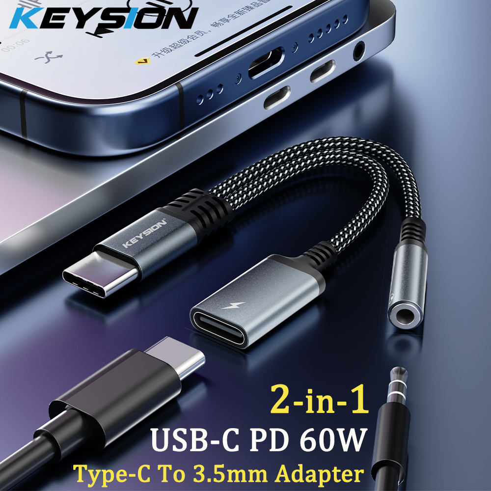 KEYSION 2 in 1 Type C to 3.5mm - Earphone Splitter Jack บทวิจารณ์และราคา