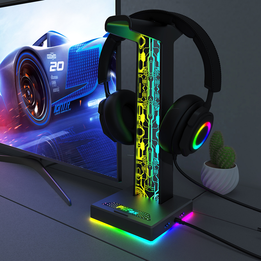 RGB Gaming Headphone Stand Dua - Headphone Stand Desk บทวิจารณ์และราคา