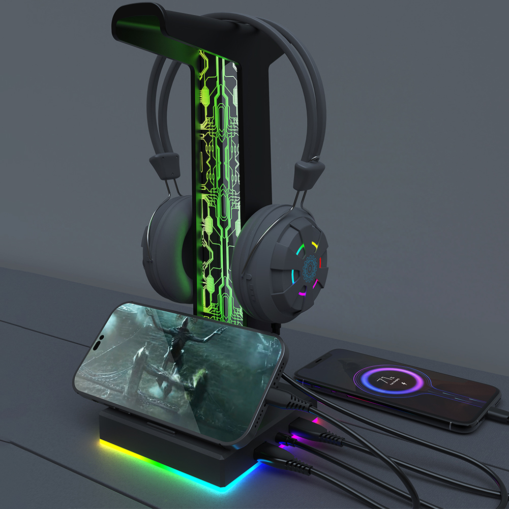 RGB Gaming Headphone Stand Dua - Headphone Stand Desk บทวิจารณ์และราคา