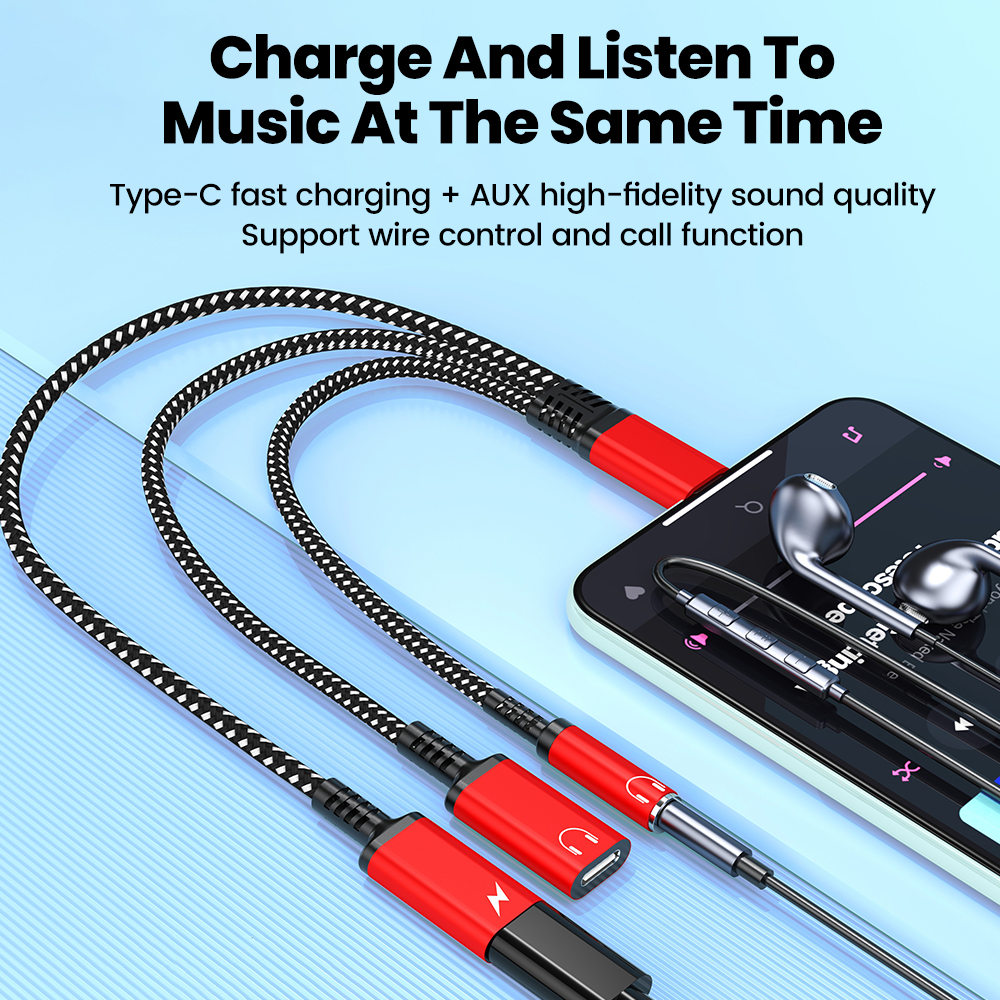 Type C Audio Adapter Cable 3in - Earphone Splitter Jack บทวิจารณ์และราคา