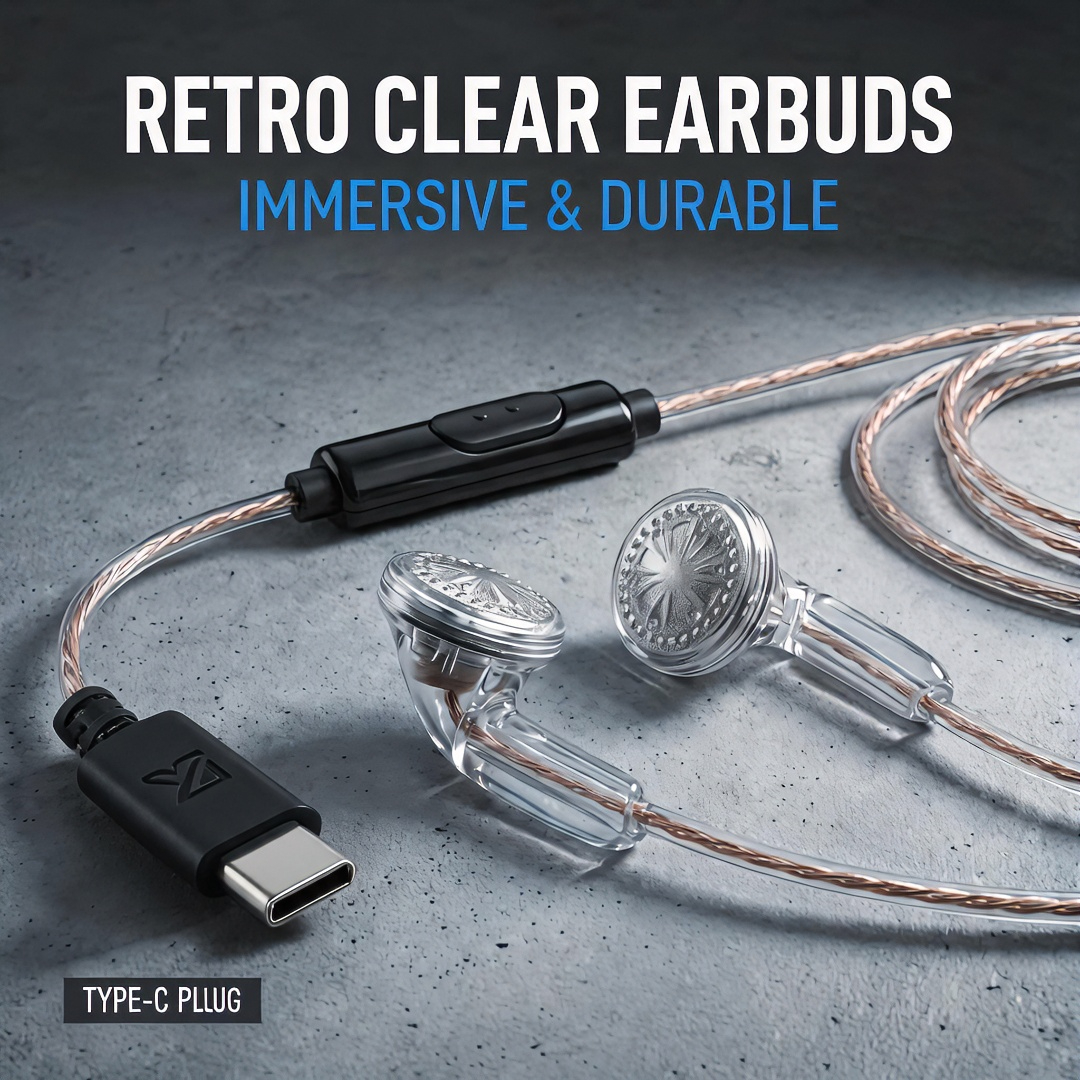 Type-C Wired Earbuds Retro Loo - Wired Earphone Mic บทวิจารณ์และราคา