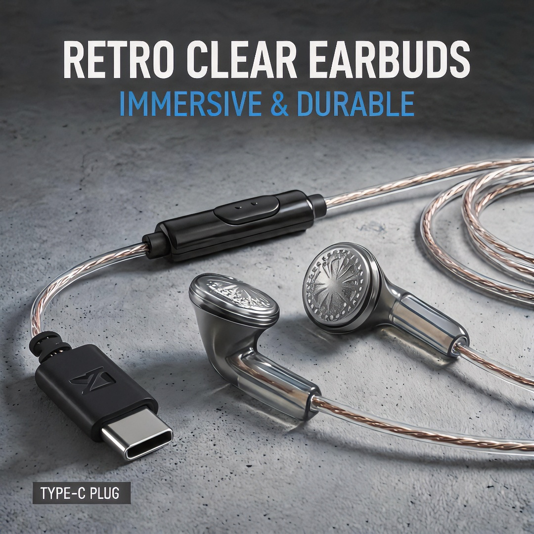 Type-C Wired Earbuds Retro Loo - Wired Earphone Mic บทวิจารณ์และราคา